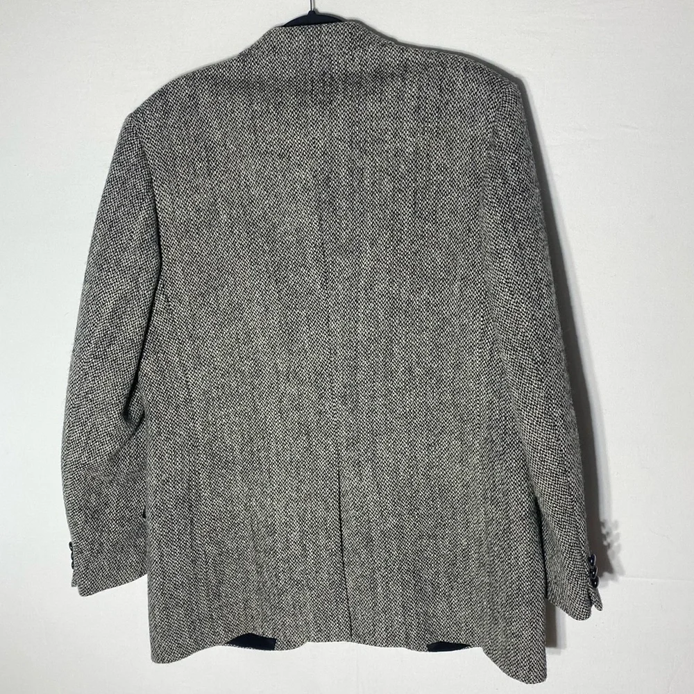 Vintage Harris Tweed Grey Wool Blazer Suit Jacket 44L - Picture 14 of 15